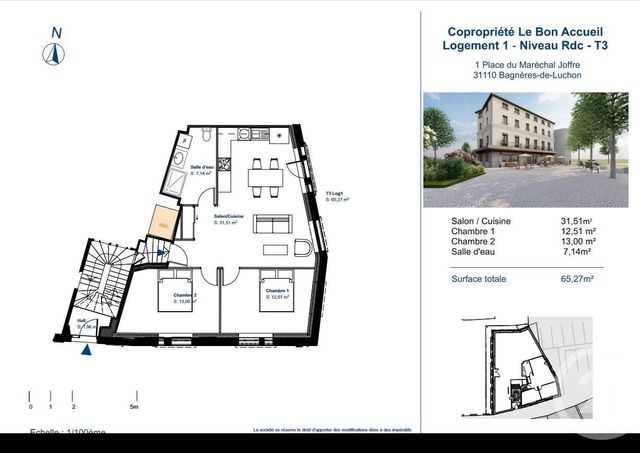 Appartement F3 à vendre - 3 pièces - 65.27 m2 - BAGNERES DE LUCHON - 31 - MIDI-PYRENEES - Century 21 Pyrénées Immo