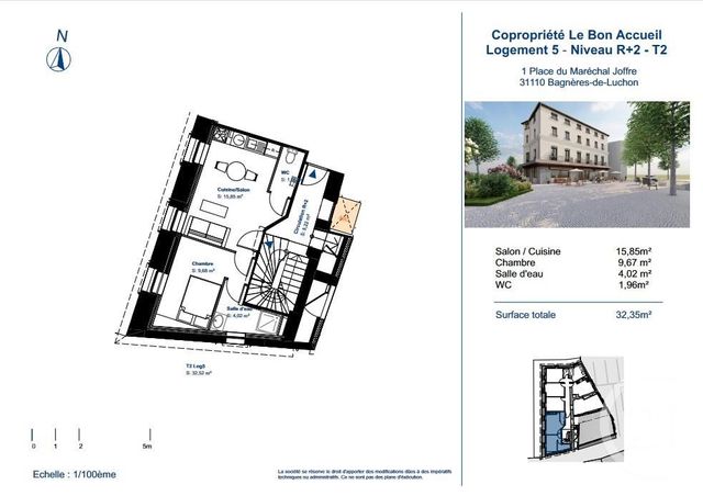 Appartement F2 à vendre - 2 pièces - 32.35 m2 - BAGNERES DE LUCHON - 31 - MIDI-PYRENEES - Century 21 Pyrénées Immo