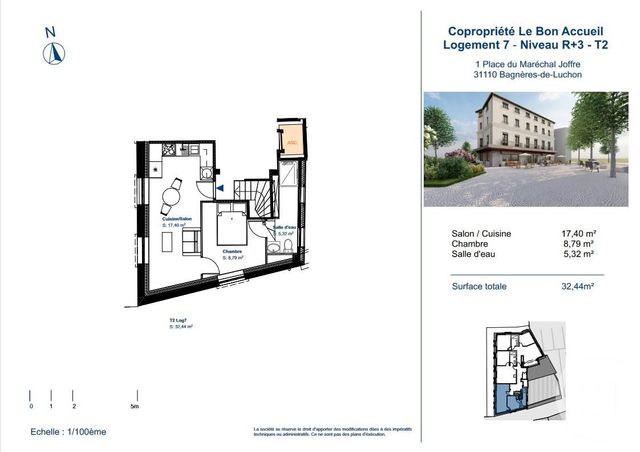 Appartement F2 à vendre - 2 pièces - 32.44 m2 - BAGNERES DE LUCHON - 31 - MIDI-PYRENEES - Century 21 Pyrénées Immo