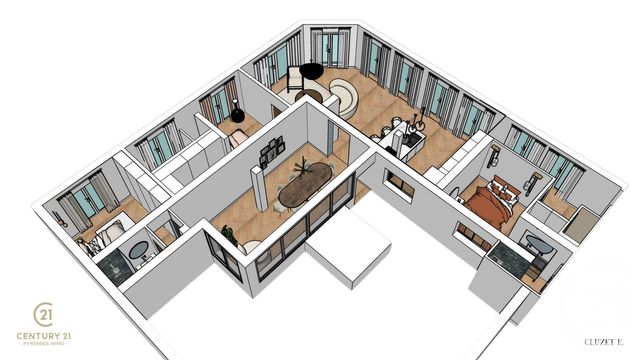 Appartement F4 à vendre - 4 pièces - 165.0 m2 - BAGNERES DE LUCHON - 31 - MIDI-PYRENEES - Century 21 Pyrénées Immo